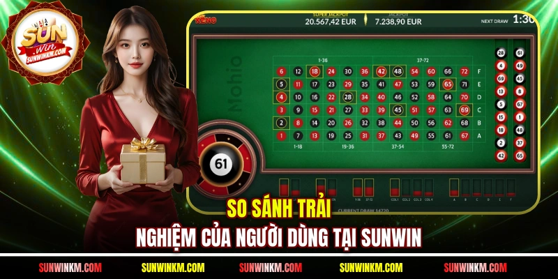 So sánh trải nghiệm của người dùng tại SUNWIN